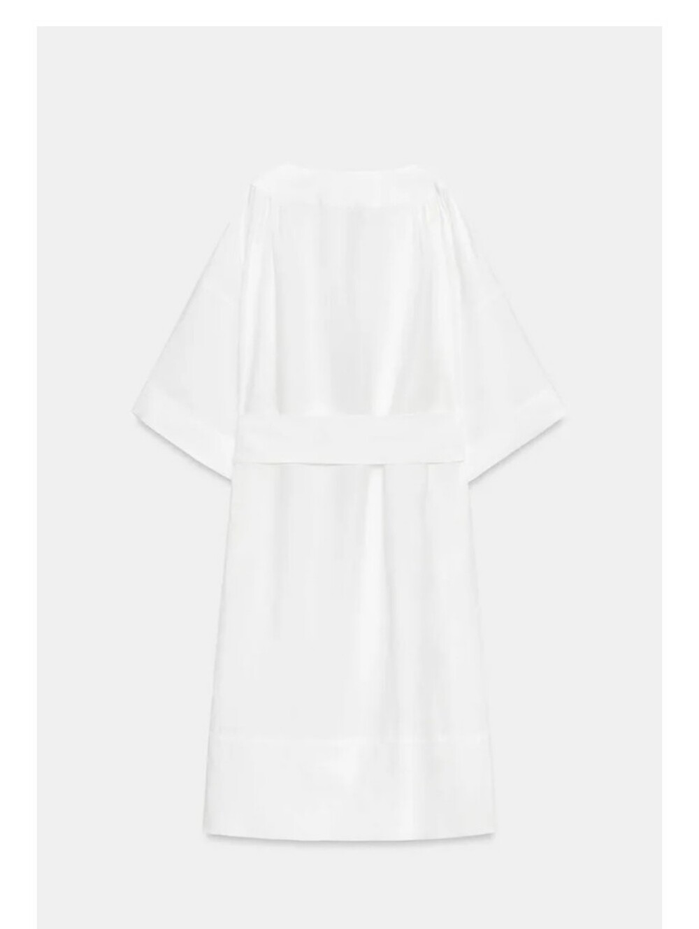 Zara Zw Colection Linen Blend Coastal Tunic Midi Dress with Long Tie Belt - Picture 5 of 16